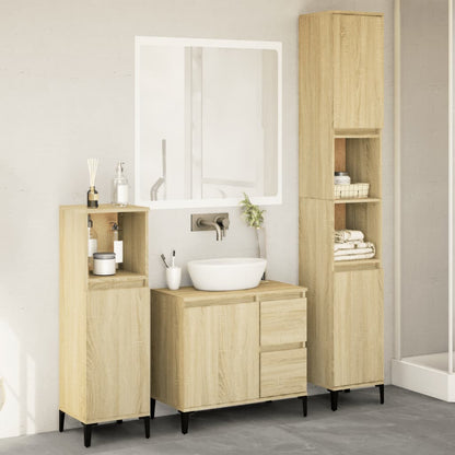 vidaXL Ensemble de meubles de salle de bain 3 pcs Chêne Sonoma Aggloméré