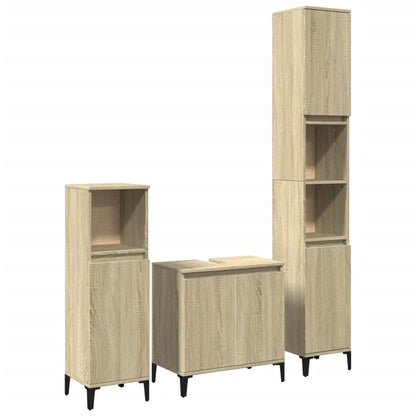 vidaXL Ensemble de meubles de salle de bain 3 pcs Chêne Sonoma Aggloméré