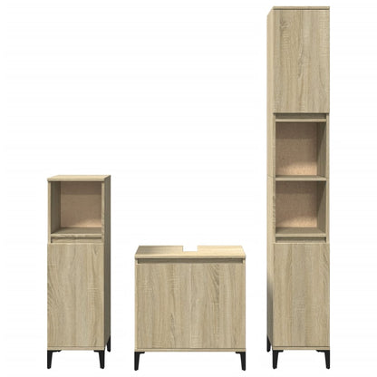 vidaXL Ensemble de meubles de salle de bain 3 pcs Chêne Sonoma Aggloméré