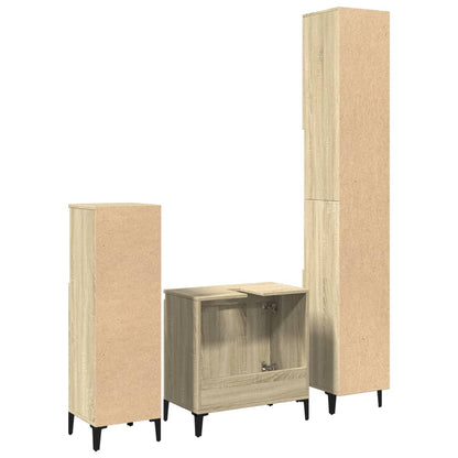 vidaXL Ensemble de meubles de salle de bain 3 pcs Chêne Sonoma Aggloméré