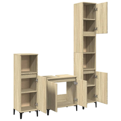 vidaXL Ensemble de meubles de salle de bain 3 pcs Chêne Sonoma Aggloméré