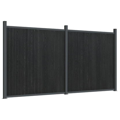 vidaXL Panneau de clôture gris 353x186 cm composite bois-plastique