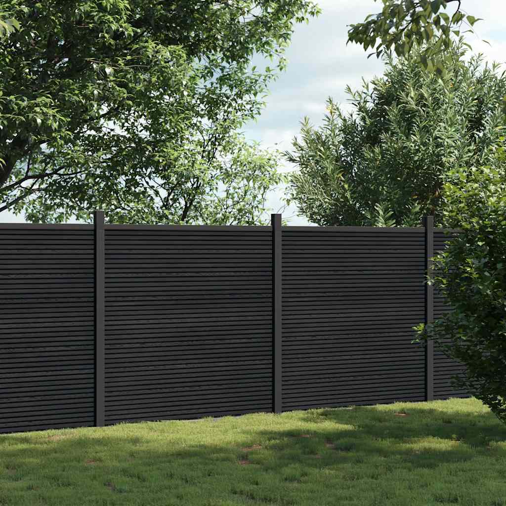 vidaXL Panneau de clôture gris 353x186 cm composite bois-plastique