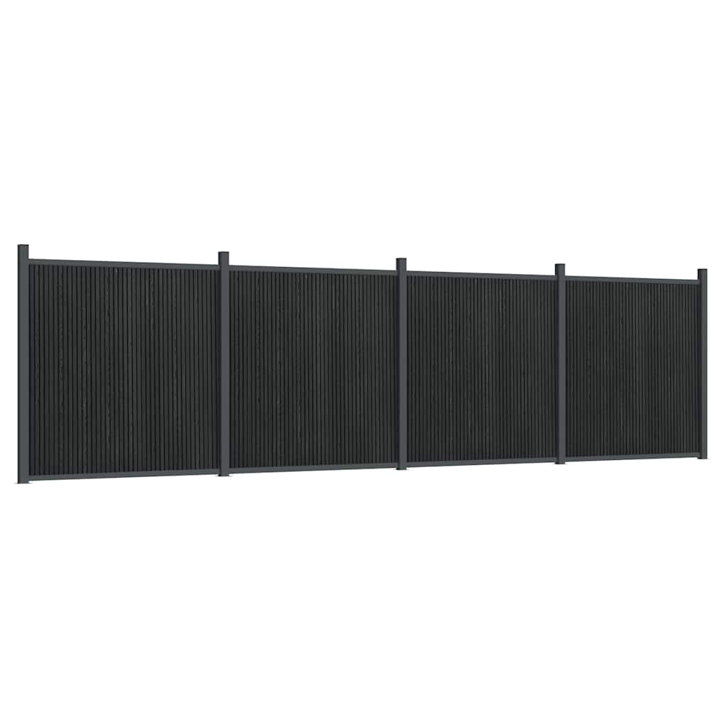 vidaXL Zaunelement Grau 699x186 cm WPC