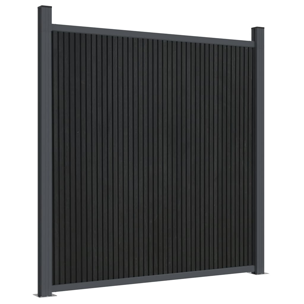 vidaXL Panneau de clôture gris 1737x186 cm WPC