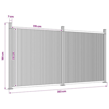 vidaXL Zaunelement Braun 353x186 cm WPC