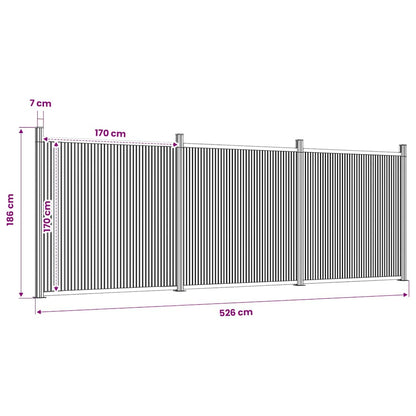 vidaXL Zaunelement Braun 526x186 cm WPC