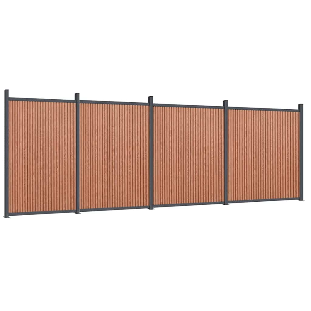 vidaXL Élément de clôture marron 699x186 cm WPC