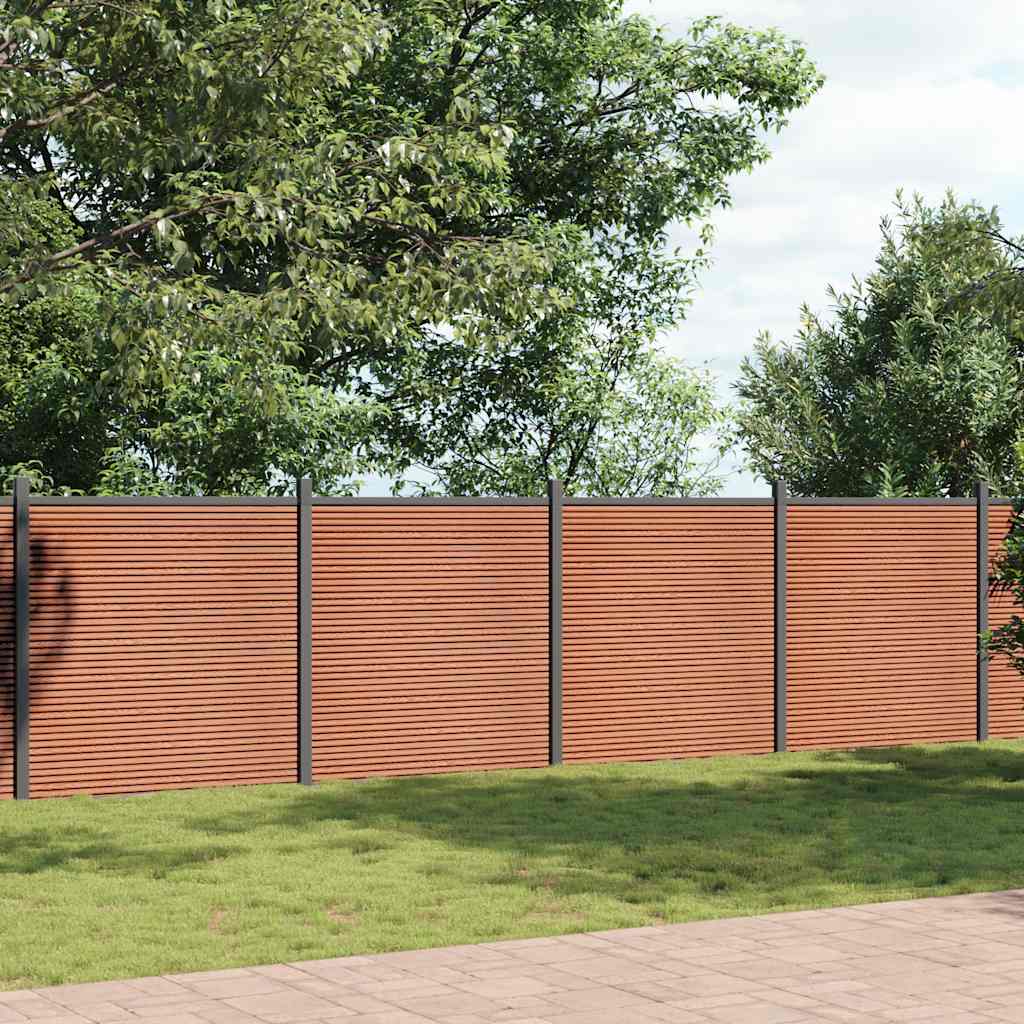 vidaXL Élément de clôture marron 699x186 cm WPC
