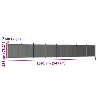 vidaXL Zaunelement Braun 1391x186 cm WPC
