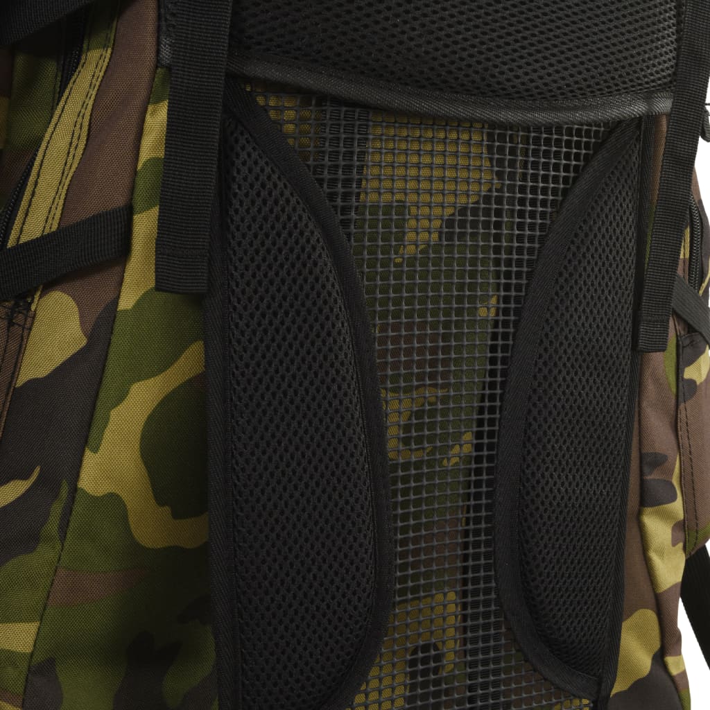 vidaXL Wanderrucksack Grün Tarnfarben 80 L Oxford-Gewebe