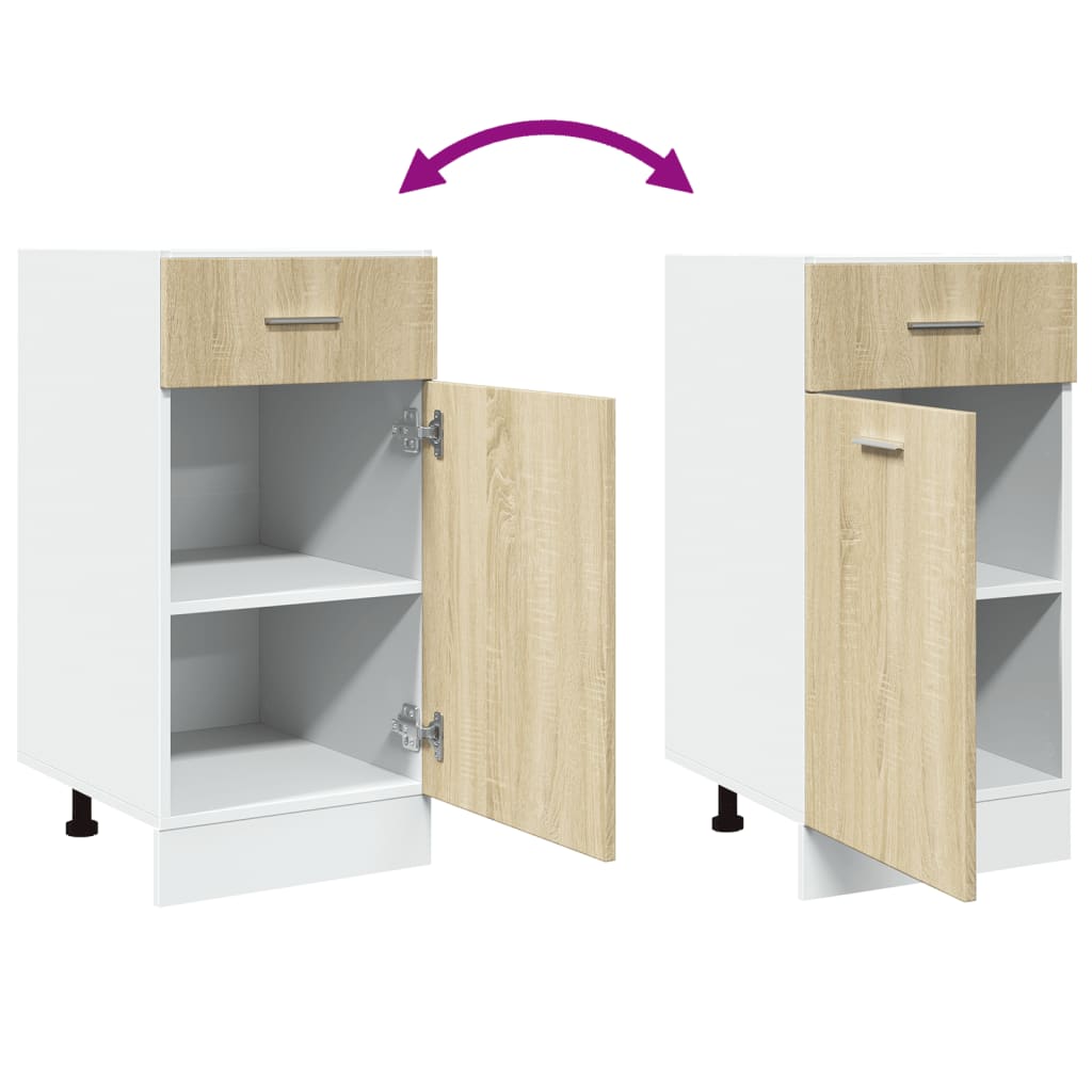 vidaXL Schubunterschrank Lyon Sonoma-Eiche 40x46x81,5 cm Holzwerkstoff