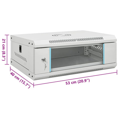 vidaXL 4U Wand-Netzwerkschrank 19" IP20 53x40x21 cm