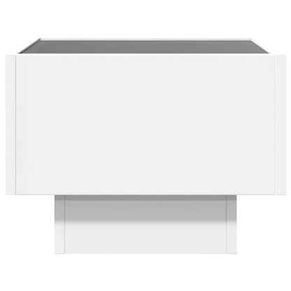 vidaXL Beistelltisch mit LED Weiß 40x40x30 cm Holzwerkstoff