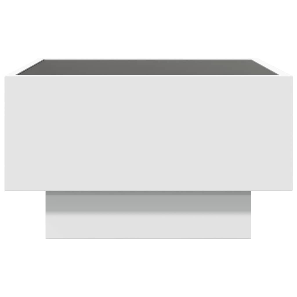 vidaXL LED-Couchtisch Weiß 50x50x30 cm Holzwerkstoff