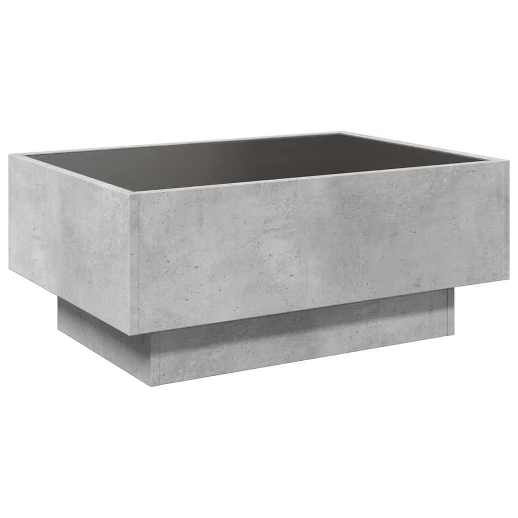 vidaXL LED-Couchtisch Betongrau 70x50x30 cm Holzwerkstoff