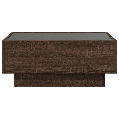 vidaXL LED-Couchtisch Braun Eichen-Optik 70x50x30 cm Holzwerkstoff