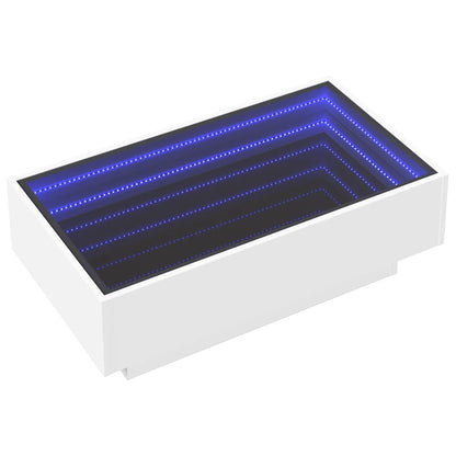 vidaXL LED-Couchtisch Weiß 90x50x30 cm Holzwerkstoff