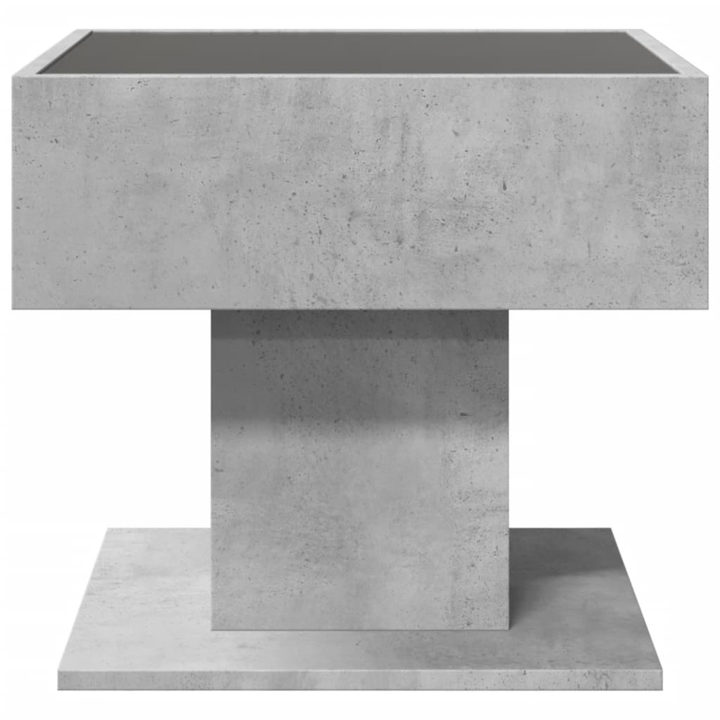 vidaXL LED-Couchtisch Betongrau 50x50x45 cm Holzwerkstoff