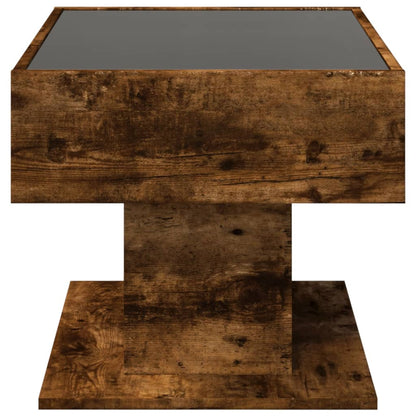 vidaXL LED-Couchtisch Räuchereiche 70x50x45 cm Holzwerkstoff