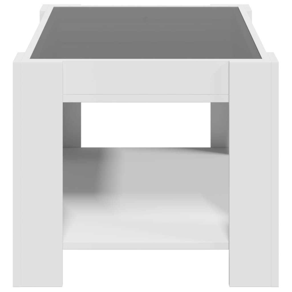 vidaXL Couchtisch mit LED-Leuchten Weiß 73x53x45 cm Holzwerkstoff