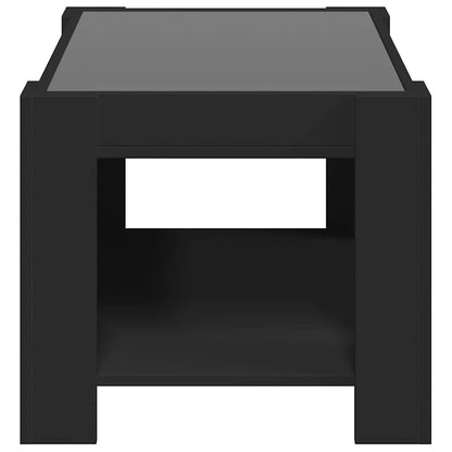 vidaXL LED-Couchtisch Schwarz 73x53x45 cm Holzwerkstoff