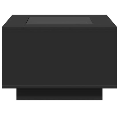 vidaXL LED-Couchtisch Schwarz 60x60x40 cm Holzwerkstoff