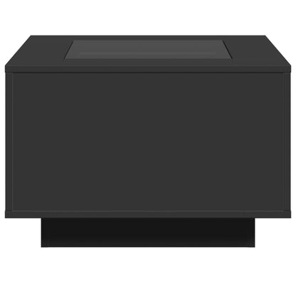 vidaXL LED-Couchtisch Schwarz 60x60x40 cm Holzwerkstoff