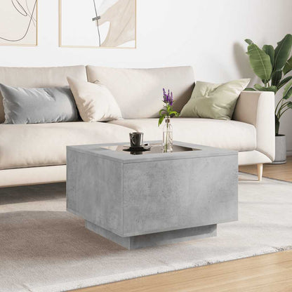 vidaXL LED-Couchtisch Betongrau 60x60x40 cm Holzwerkstoff