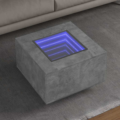 vidaXL LED-Couchtisch Betongrau 60x60x40 cm Holzwerkstoff