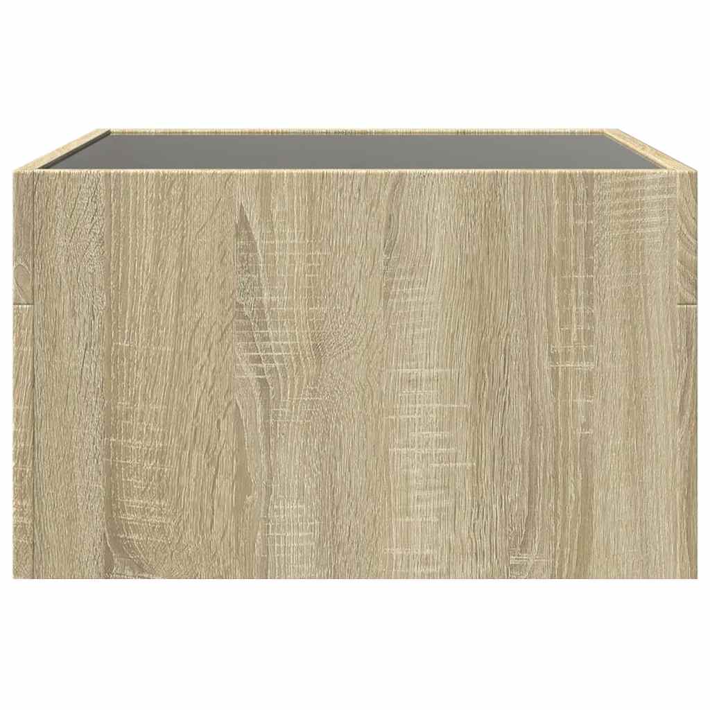 vidaXL Couchtisch mit Infinity-LED Sonoma-Eiche 50x50x30 cm