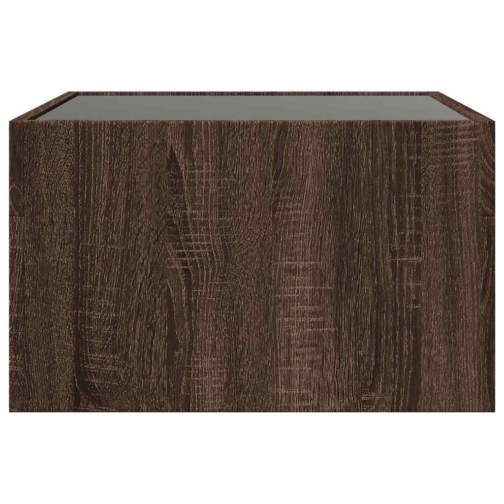vidaXL Couchtisch mit Infinity-LED Braun Eichen-Optik 50x50x30 cm