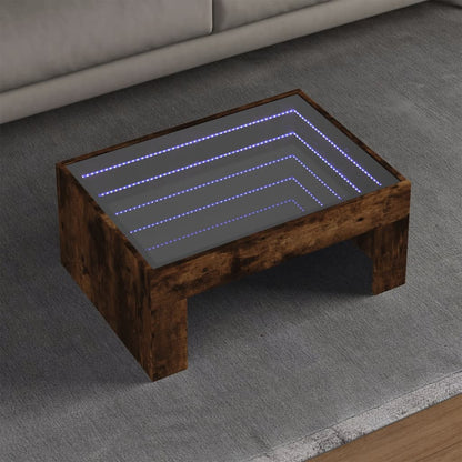 vidaXL Couchtisch mit Infinity-LED Räuchereiche 70x50x30 cm