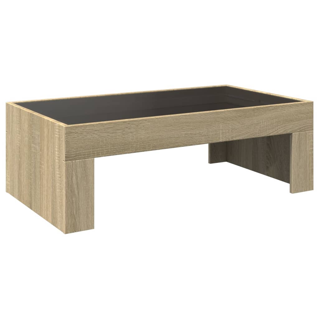 vidaXL Table basse avec LED Infinity chêne Sonoma 90x50x30 cm