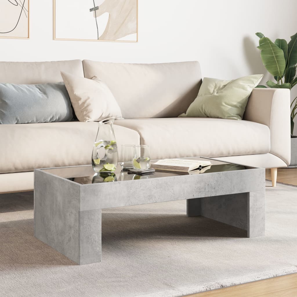 vidaXL Couchtisch mit Infinity-LED Betongrau 90x50x30 cm