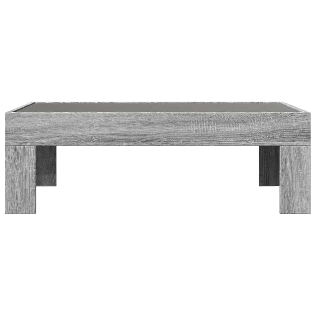 vidaXL Table basse avec LED infini Gris Sonoma 90x50x30 cm