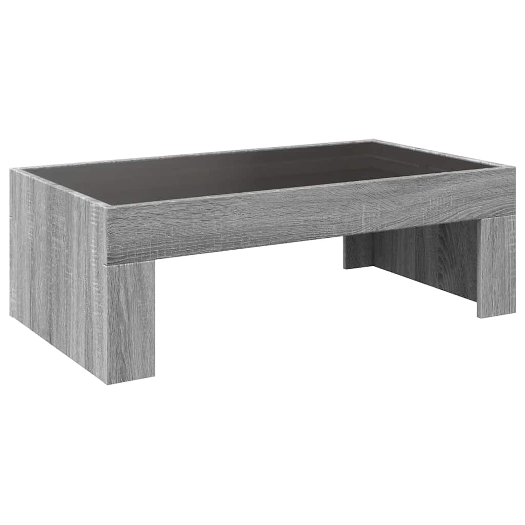 vidaXL Table basse avec LED infini Gris Sonoma 90x50x30 cm