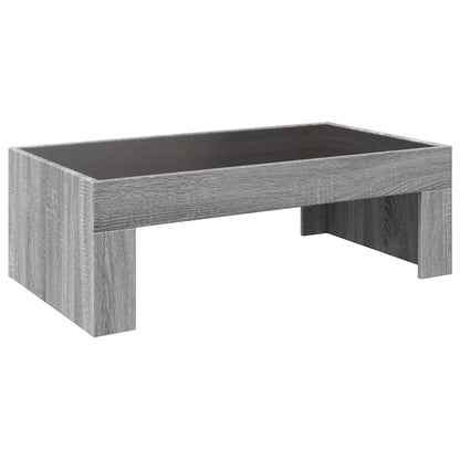 vidaXL Table basse avec LED infini Gris Sonoma 90x50x30 cm
