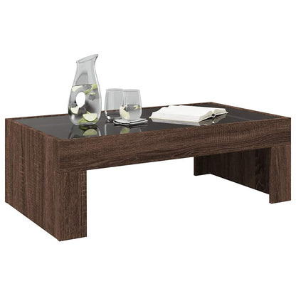 vidaXL Table basse avec LED Infinity aspect chêne marron 90x50x30 cm