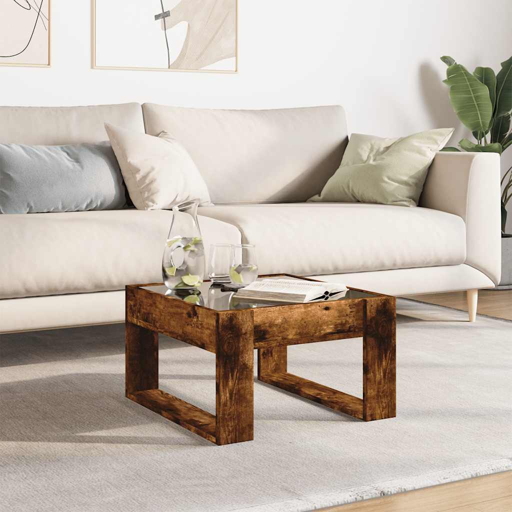 vidaXL Couchtisch mit Infinity-LED Räuchereiche 50x53x30 cm