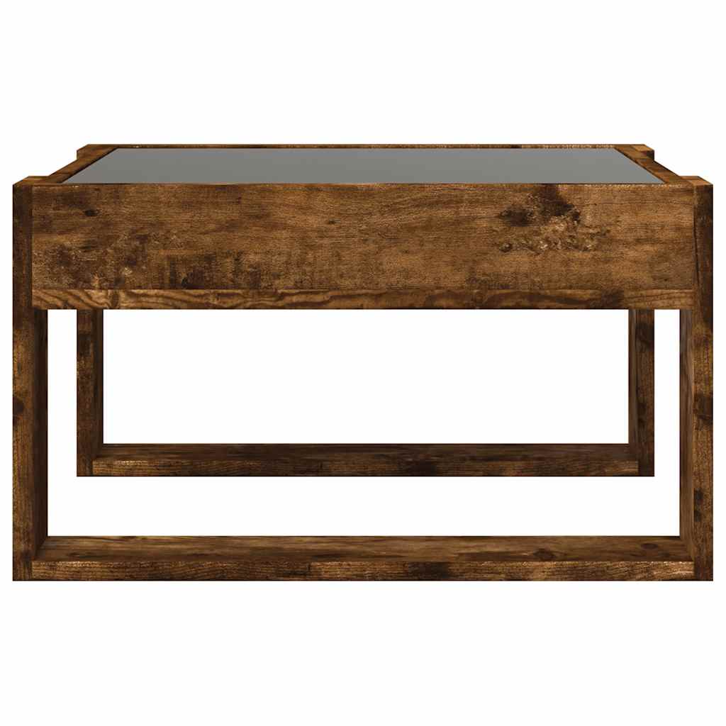 vidaXL Couchtisch mit Infinity-LED Räuchereiche 50x53x30 cm