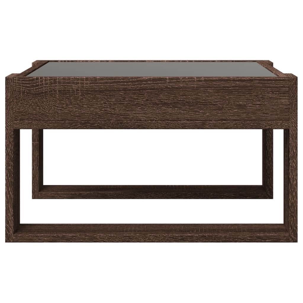 vidaXL Couchtisch mit Infinity-LED Braun Eichen-Optik 50x53x30 cm