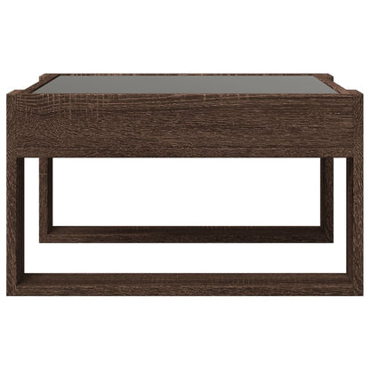 vidaXL Couchtisch mit Infinity-LED Braun Eichen-Optik 50x53x30 cm