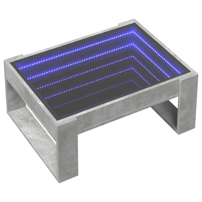 vidaXL Table basse avec LED Infinity Gris béton 70x53x30 cm