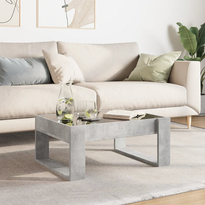 vidaXL Table basse avec LED Infinity Gris béton 70x53x30 cm