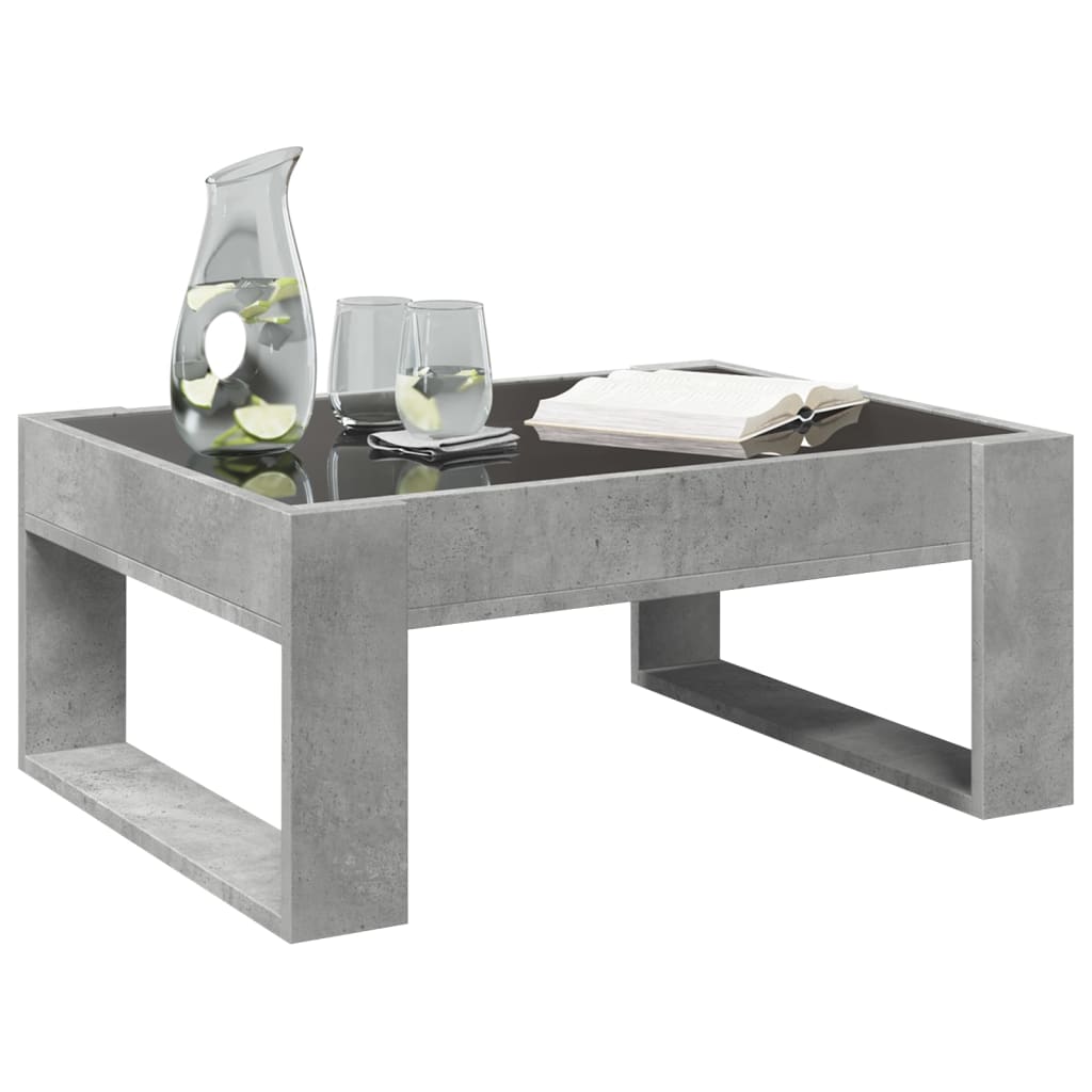 vidaXL Table basse avec LED Infinity Gris béton 70x53x30 cm