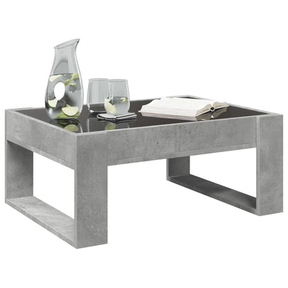 vidaXL Table basse avec LED Infinity Gris béton 70x53x30 cm
