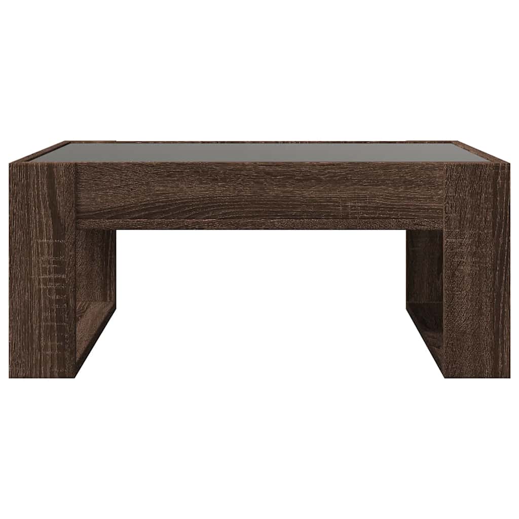 Couchtisch mit Infinity-LED Braun Eichen-Optik 70x53x30 cm