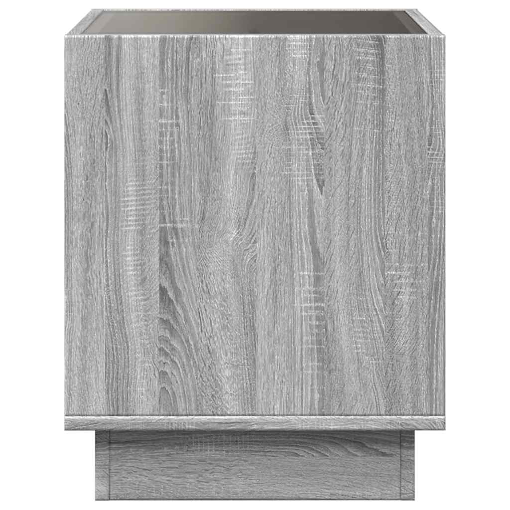 vidaXL Table basse à LED Infinity Gris Sonoma 40x40x50 cm