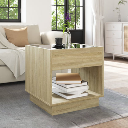 vidaXL Couchtisch mit Infinity-LED Sonoma-Eiche 50x50x50 cm